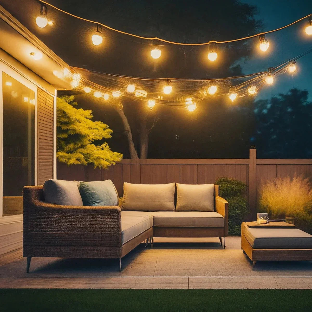 Solar patio string lights discount