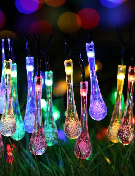 Multicolour LED Solar Decorative Water drop String Lights for Home | Hardoll Enterprises - Hardoll