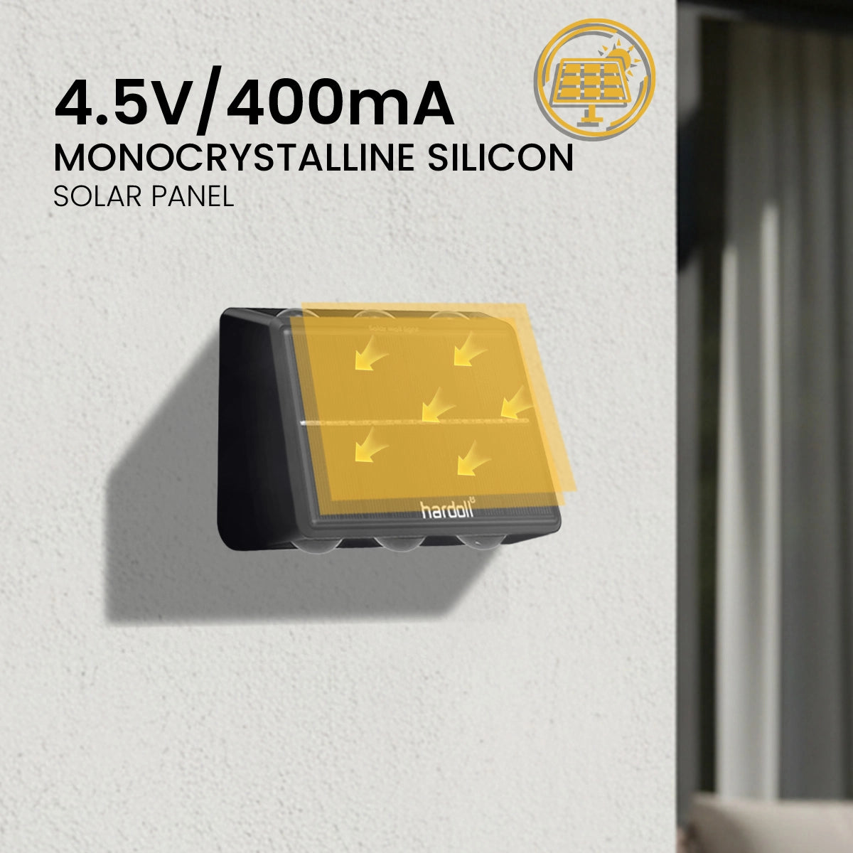 monocrystaline solar wall light