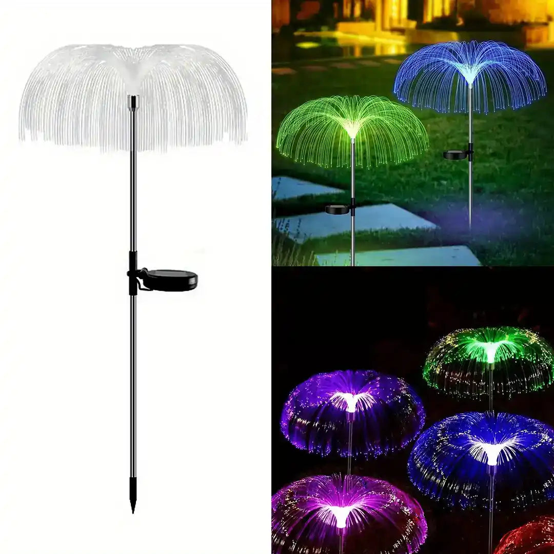 Hardoll Solar Decorative Jellyfish Light 7 Color Changing Waterproof Outdoor lamp Garden Pathway Lawn Driveway lights(Metal Stake)