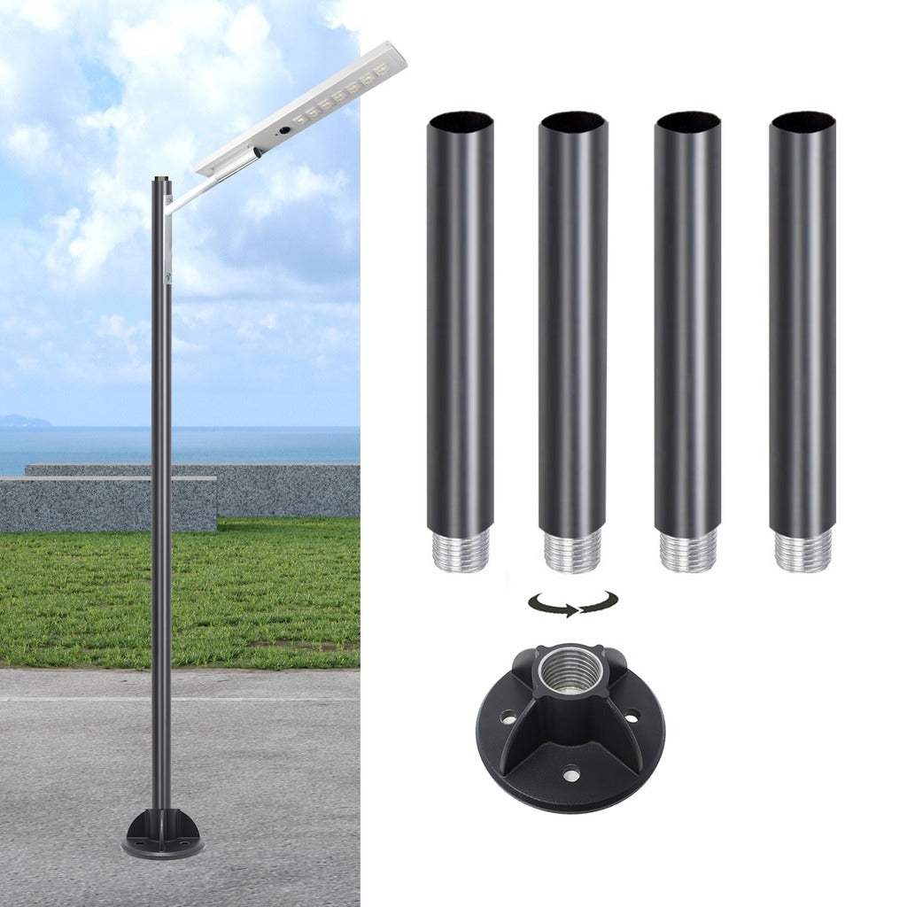 Hardoll Multi-Functional Black Aluminium Poles with base for Lights, CCTV, Wi-Fi, Bike Charging, Flags, Sign Boards and Mike Sets (Height: 4 Feet,6 Feet,8 Feet,10 Feet,12 Feet,14Feet)