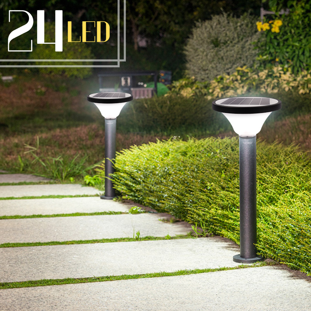 Hardoll 15W Solar Pillar Lights for Outdoor Home Garden Waterproof Wal