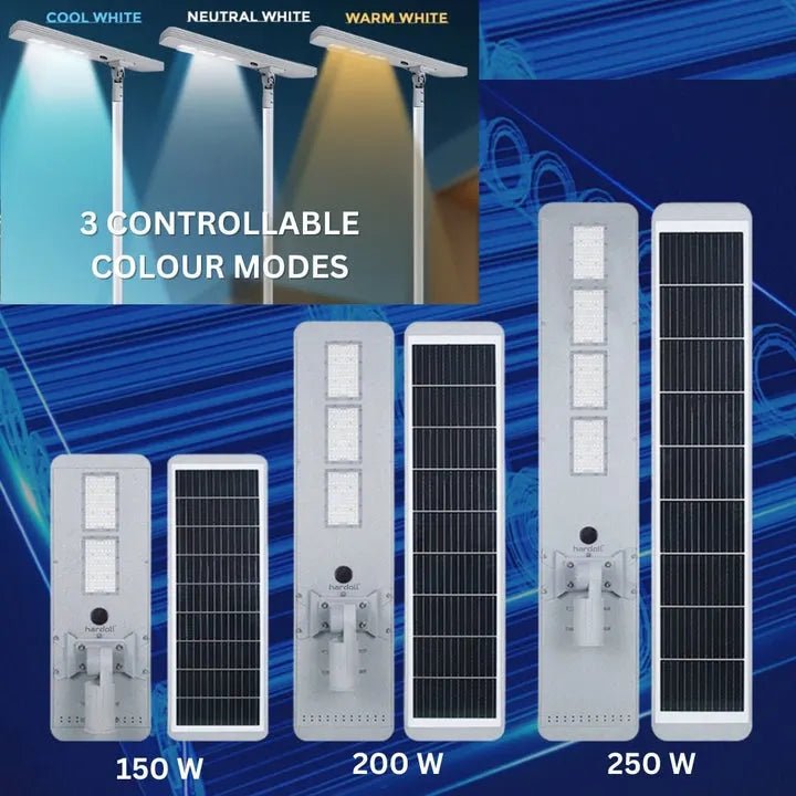 Hardoll 200W All in One Solar Street Light LED Waterproof Outdoor Lamp for Home Garden with Aluminium Body - Hardoll