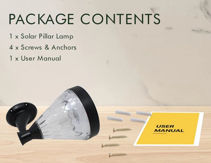 Hardoll Solar LED Decorative Waterproof Wall Lamp for Outdoor Garden Decoration(Pack of 1 - Warm&Cool White, Plastic + PC) - Hardoll