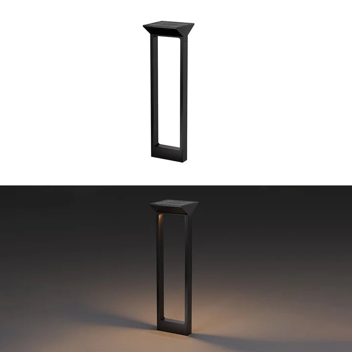 Hardoll Solar Outdoor Square Bollard LED Garden Lights