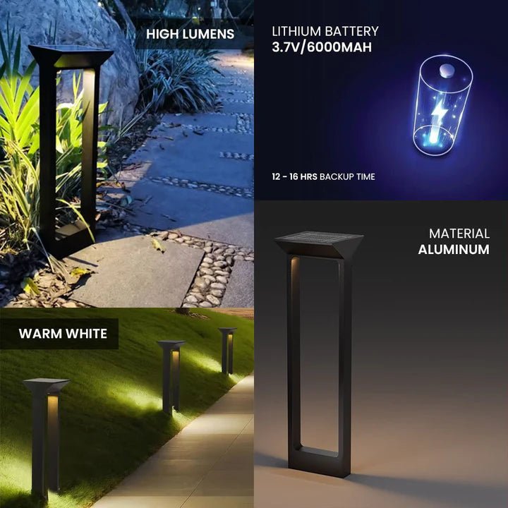 Solar Outdoor Square Bollard LED Garden Lights