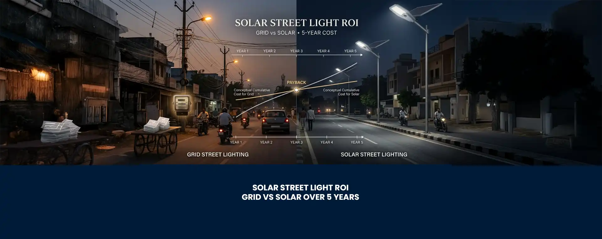 solar street lights ROI - Grid vs Solar