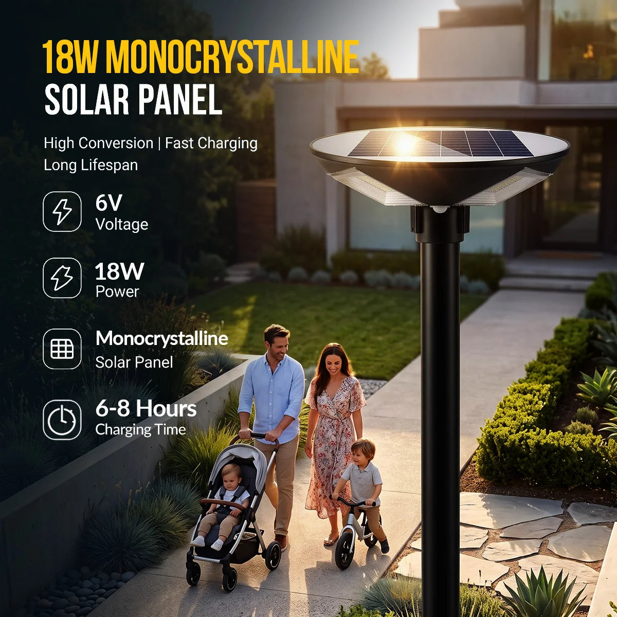 Hardoll 300W Solar UFO Garden Light – Waterproof LED | Solar Light for Home & Garden Outdoor India (Cool White)