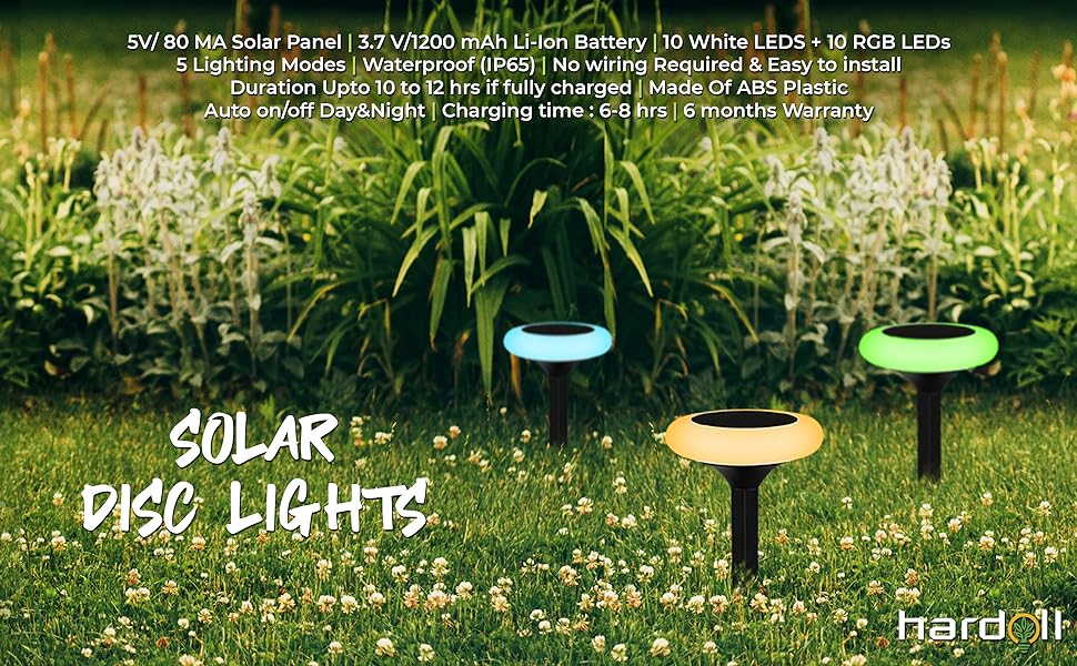 Buy Multicolour Solar Garden Disk Waterproof Lights for Outdoor