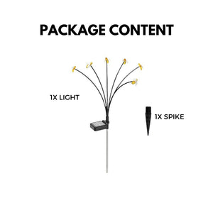 Hardoll Solar Lights Outdoor 6 LED Honey Bee Lamp for Home Garden Waterproof Decoration (Warm White-Pack of 1)