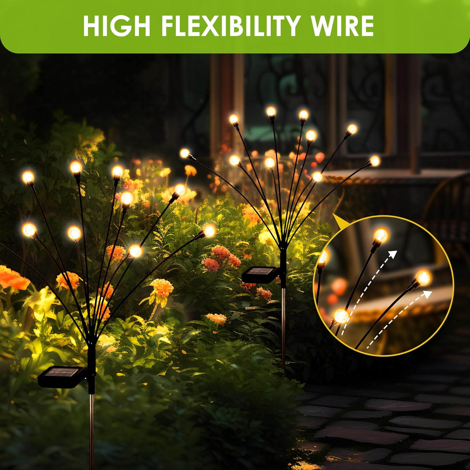 Hardoll Solar Lights Outdoor 6 LED Crystal Lamp for Home Garden Waterproof Decoration (Warm White-Pack of 1)