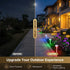 Before and after comparison of outdoor lighting upgrade with text 'Upgrade Your Outdoor Experience'.