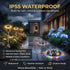 Outdoor garden lights with waterproof feature in a rainy setting