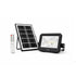 Solar flood light with solar panel and remote control on a white background