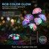 Decorative garden light with RGB color glow on a dark background