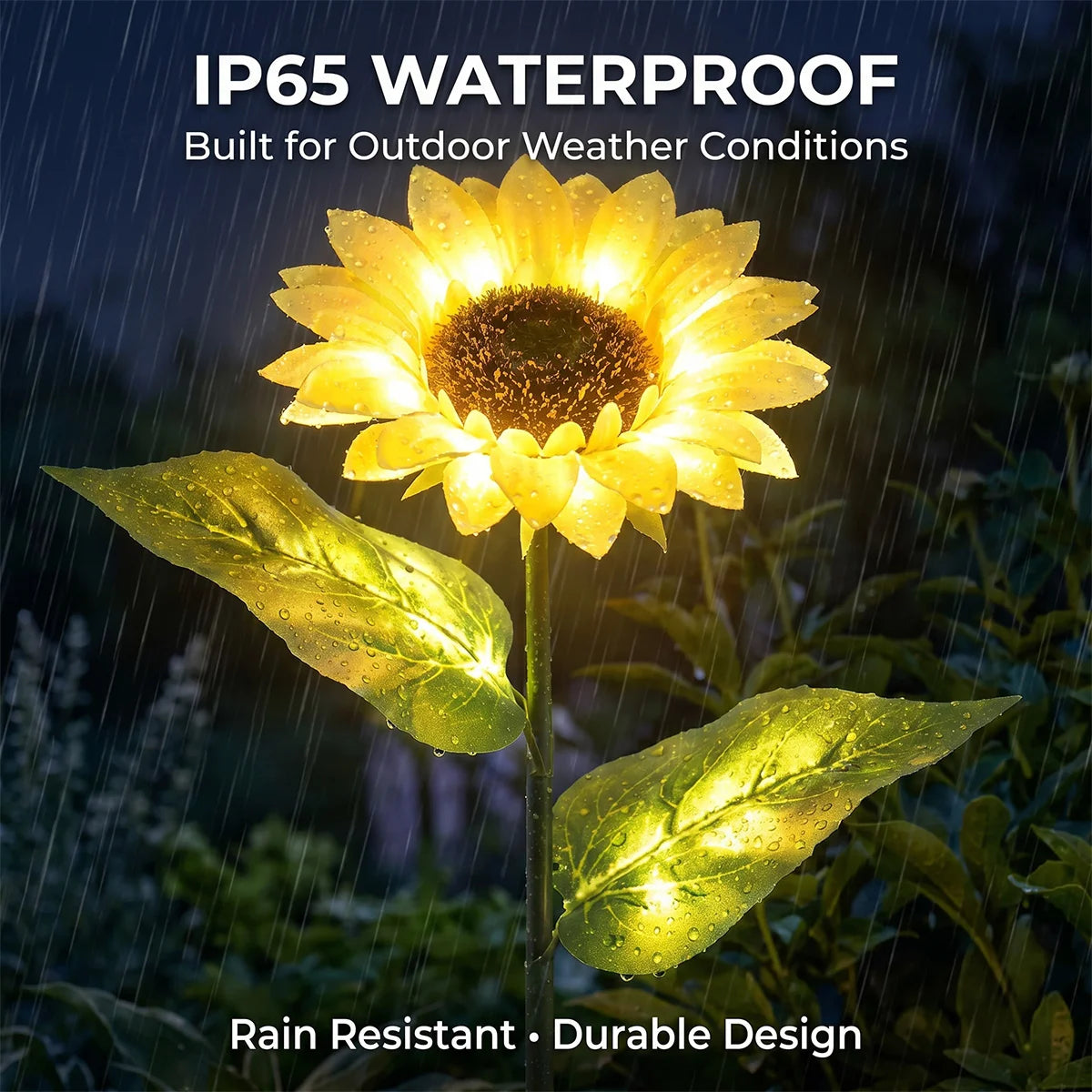 Hardoll 9 LED Solar Sunflower Garden Light Outdoor – Waterproof | Solar Light for Home India Warm White