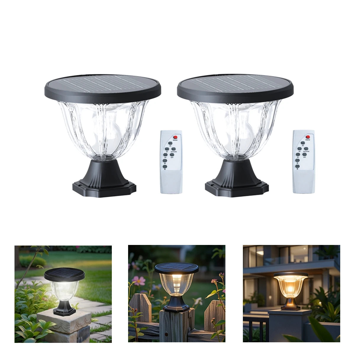 Hardoll Solar Gate Light 72 LED – Outdoor Garden Pillar Lamp with LiFePO4 Battery, IP65 Waterproof, 3 Color Modes & Remote Control (pack of 1)