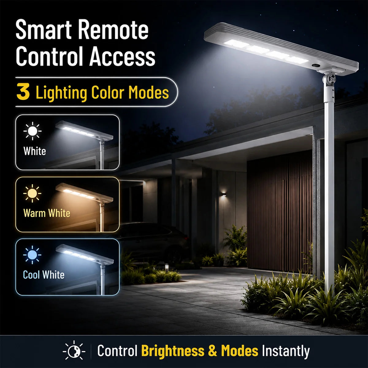 Hardoll 250W All-in-One Solar Street Light – Aluminium Body, Waterproof LED | Solar Light for Home & Garden India