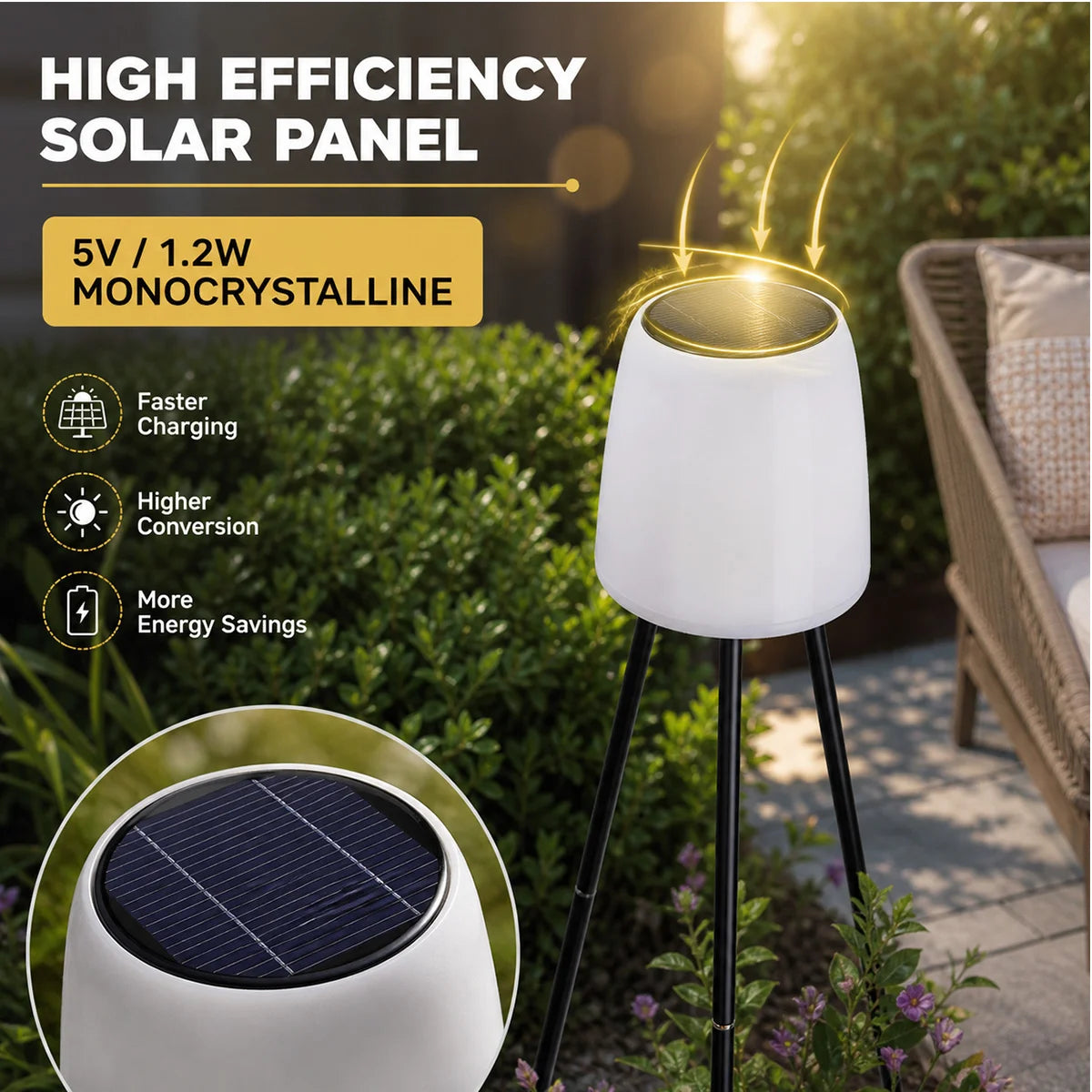 Hardoll 40 LED Solar Bollard Light – Waterproof Lantern with Plant Stand | Solar Light for Pathway, Patio & Garden India