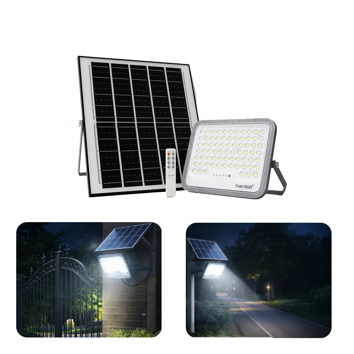 hardoll Solar Flood Light 200W with Remote, Cool White LED, 5M Cable, Waterproof IP65 Aluminium + Lens Body, Replaceable 20000mAh Lifepo4 Battery for Home, Garden, Terrace, Outdoor (Pack of 1)
