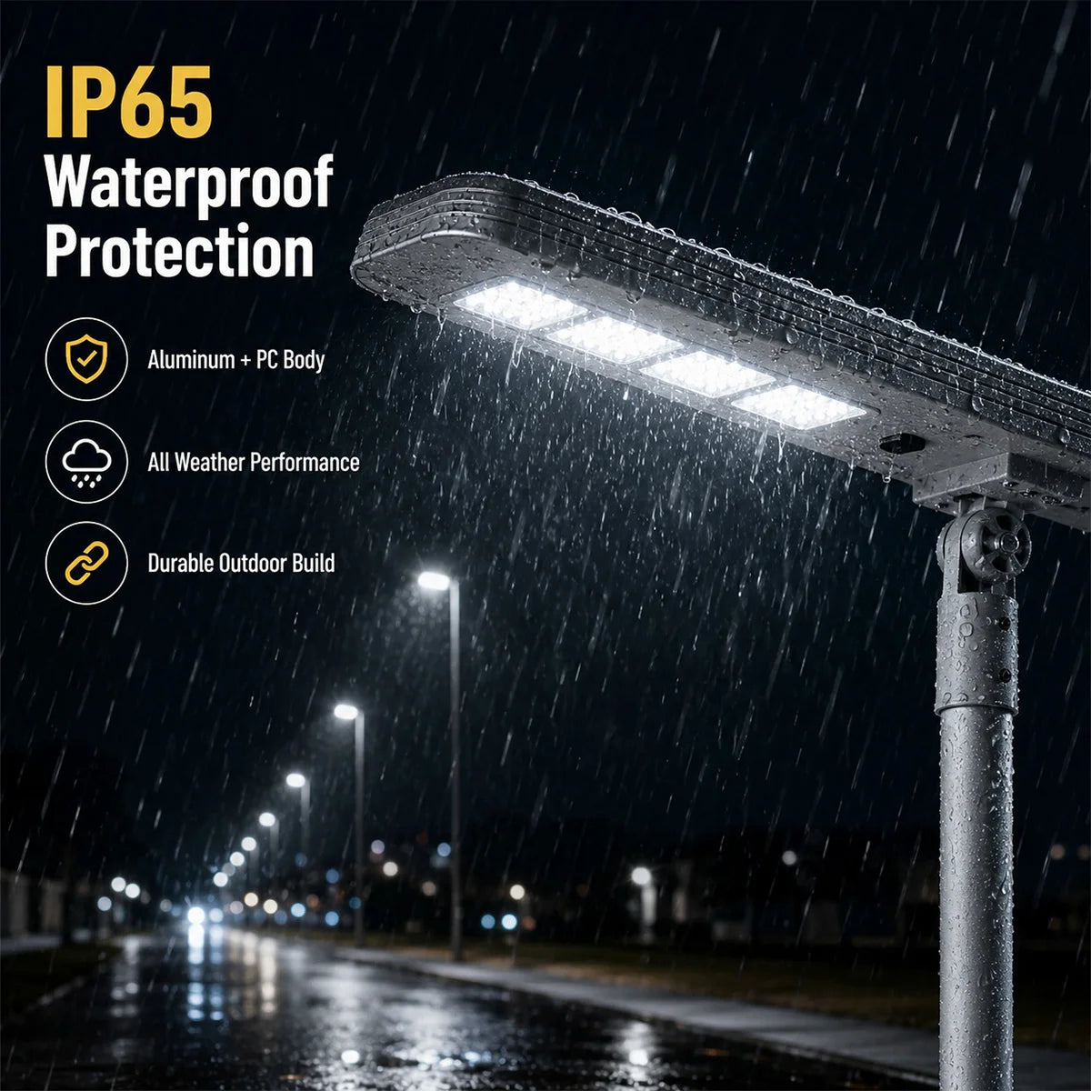 Hardoll 250W All-in-One Solar Street Light – Aluminium Body, Waterproof LED | Solar Light for Home & Garden India