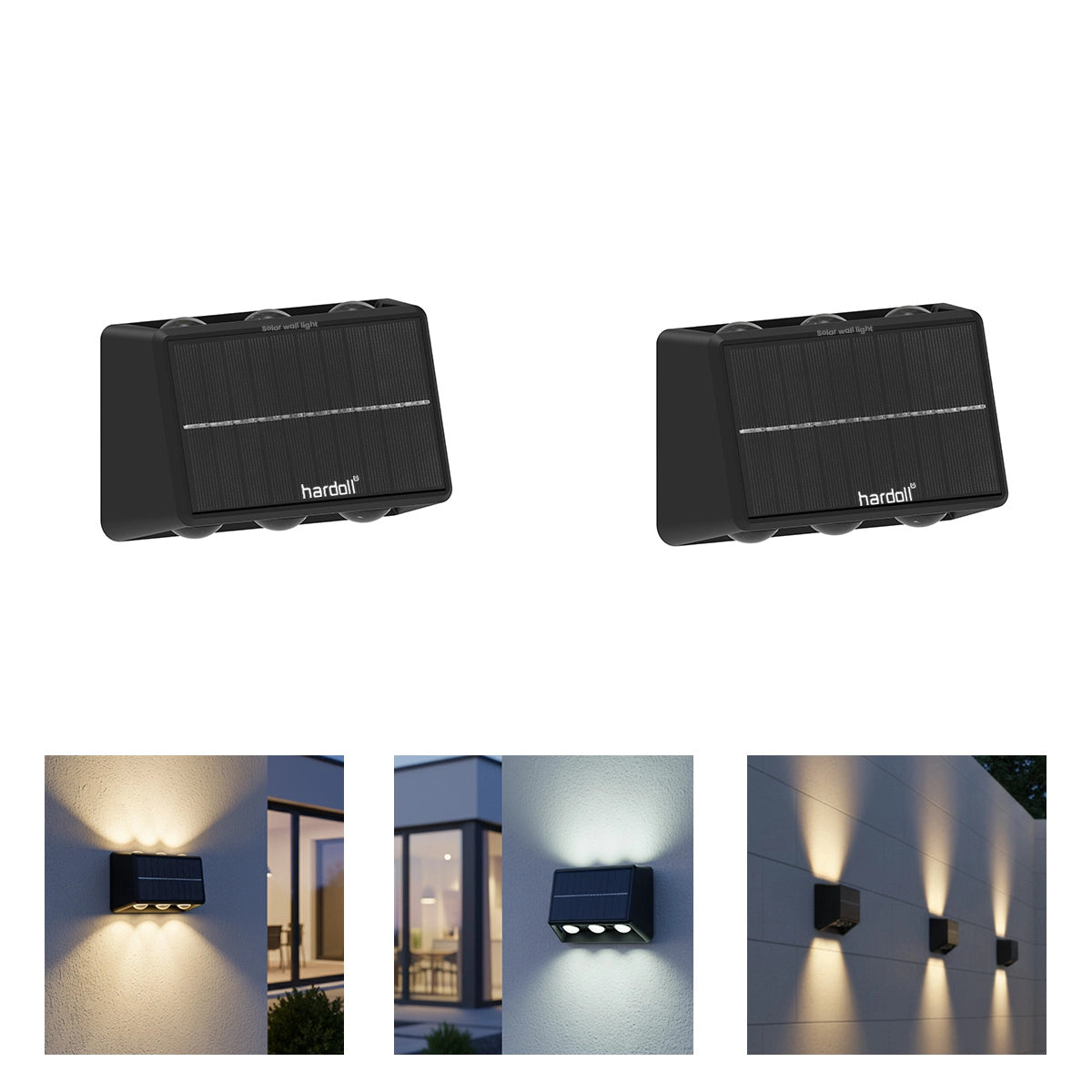 solar wall light with 6 LED 