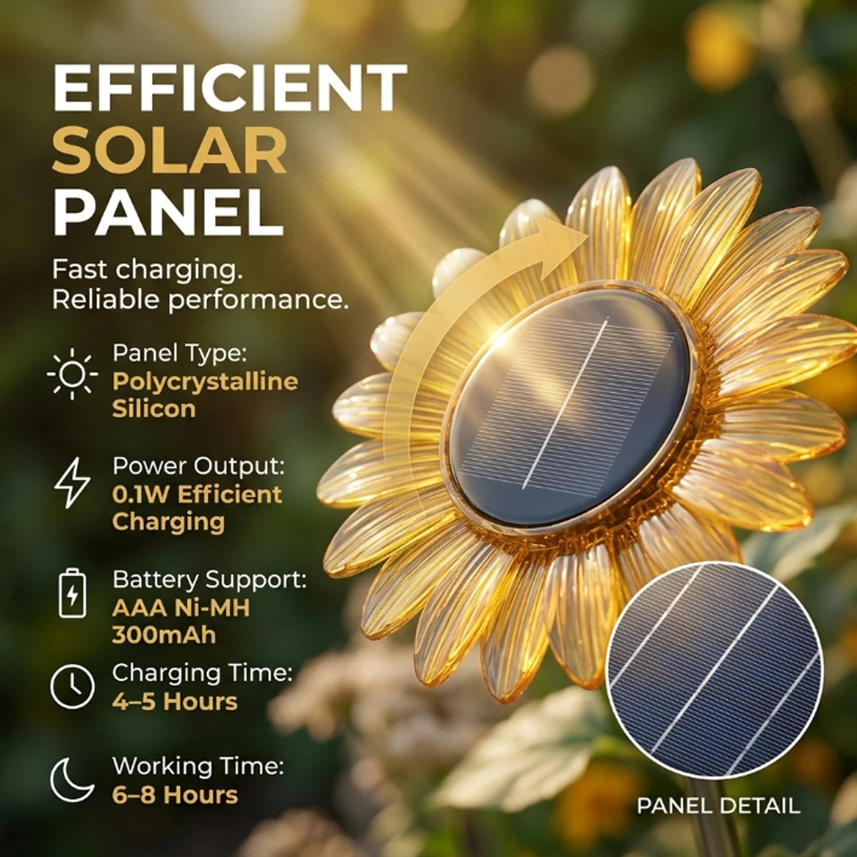 Hardoll Solar Sunflower Garden Decoration Light – Outdoor Waterproof | Solar Light for Home India Warm White (Refurbished, Pack of 4)