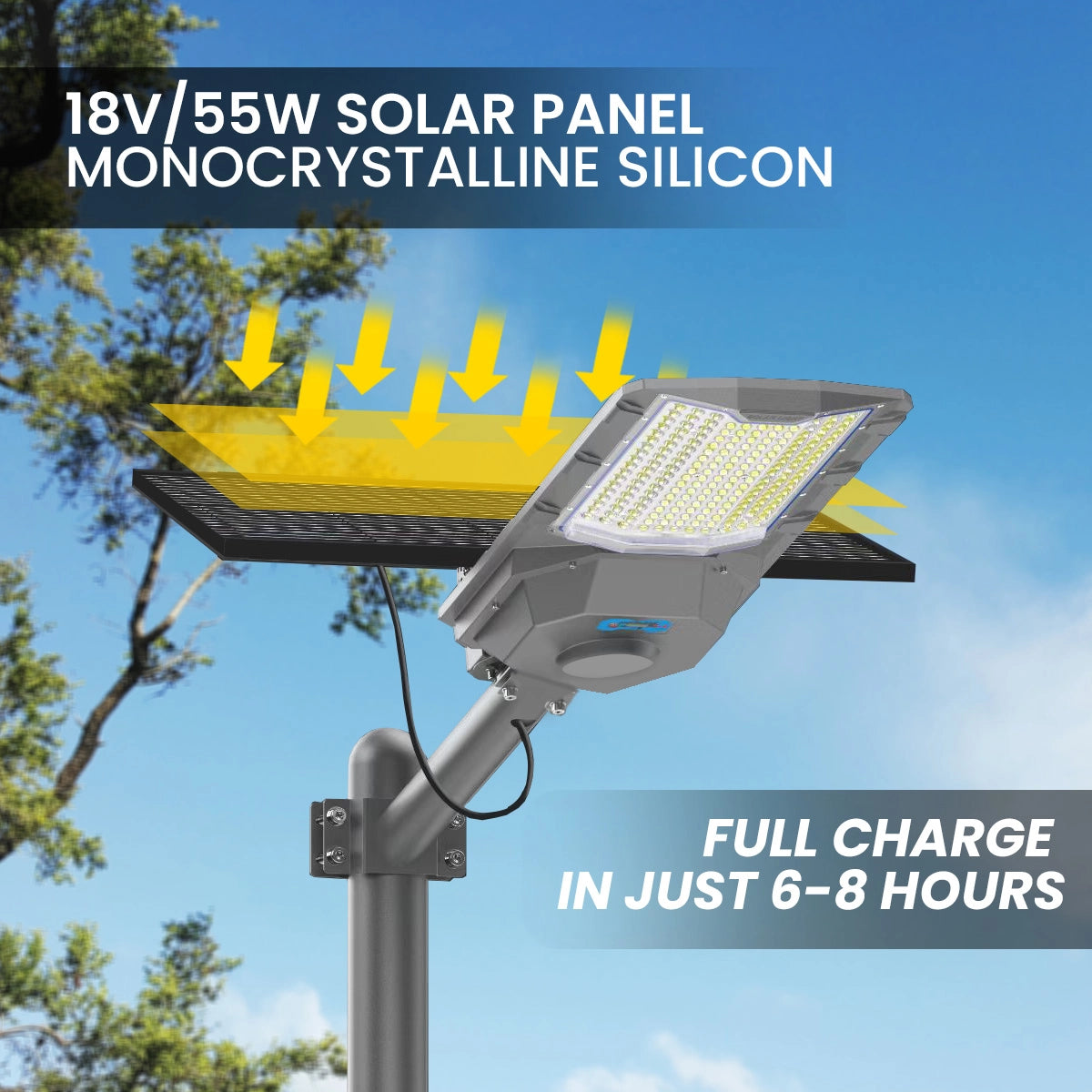 Hardoll Solar Integrated Street Light 900W with Remote Controlled - Cool White,Battery Replaceable Waterproof for Outdoor Walkways and Home Garden