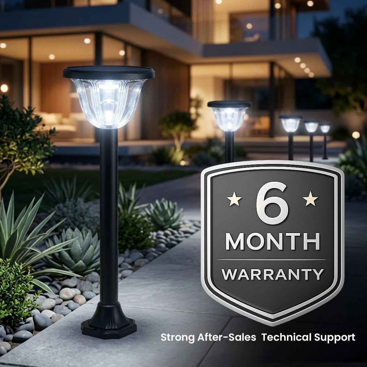 Hardoll Solar Gate & Garden Lights – 72 LED, 3 Color Modes, IP65 Waterproof, LiFePO4 Battery, Remote Control Pillar Lamp with Pole (pack of 1)