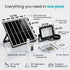 Hardoll 150W Solar Flood Light Outdoor – Ultra Bright LED, Remote Control, Waterproof IP65, Long Backup 10000mAh Battery for Security Lighting (pack of 1)