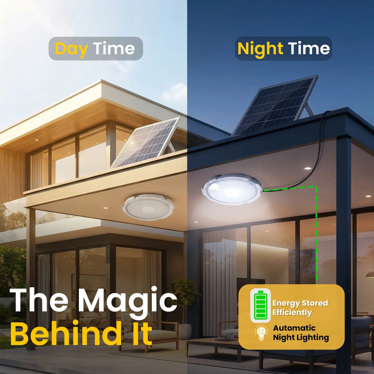 Hardoll 300W Solar Ceiling Light – Outdoor & Indoor LED Waterproof | Solar Light for Home & Garden India