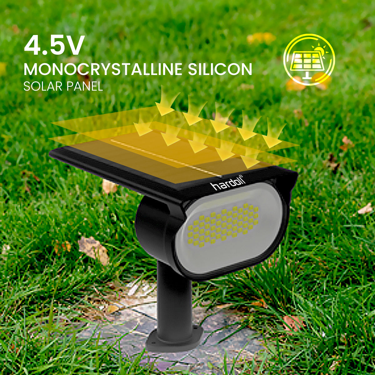 Hardoll Solar Lights Outdoor Waterproof | Solar Spike Lights for Garden & Pathway | Warm Colour Mode Solar Decoration Light | Solar Lamp for Home & Outdoor Landscape Lighting