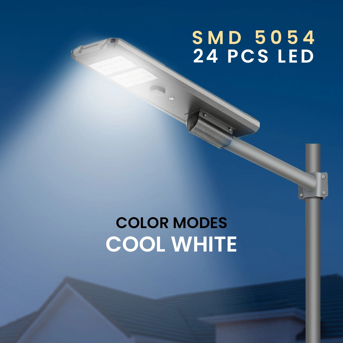 Street light with LED components on a blue background