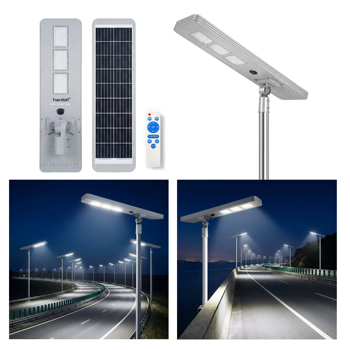 Hardoll 200W All-in-One Solar Street Light – Aluminium Body, Waterproof LED | Solar Light for Home & Garden India- White( Refurbished)