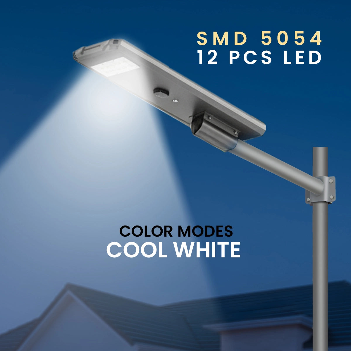 Street light with LED technology on a blue background