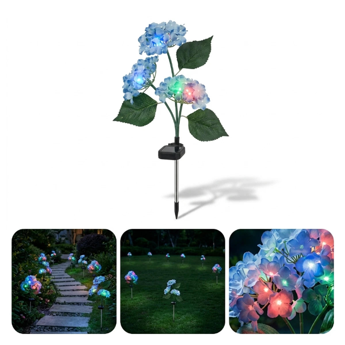 Hardoll Solar Hydrangea Flower Decorative Light – RGB, Waterproof | Solar Light for Home & Garden Outdoor India Blue