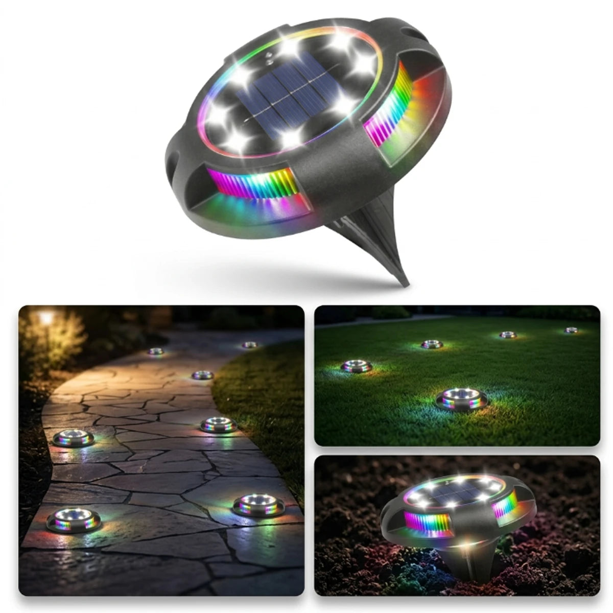 Hardoll Solar Ground Light – RGB+White Decorative, Waterproof | Solar Light for Home, Garden & Pathway India