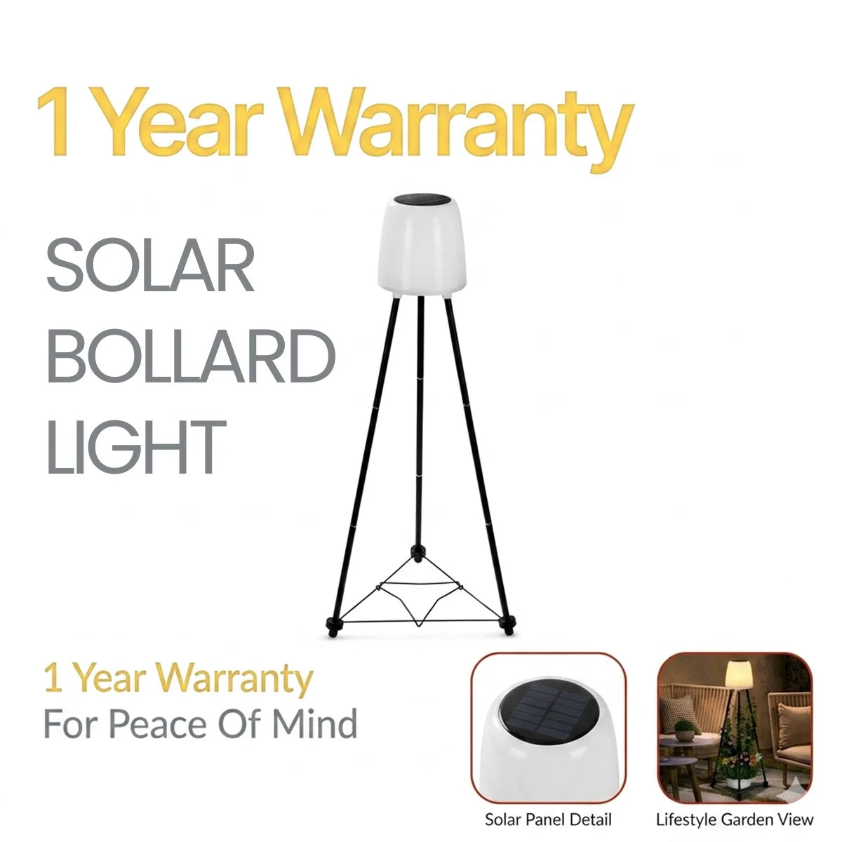 Hardoll 40 LED Solar Bollard Light – Waterproof Lantern with Plant Stand | Solar Light for Pathway, Patio & Garden India
