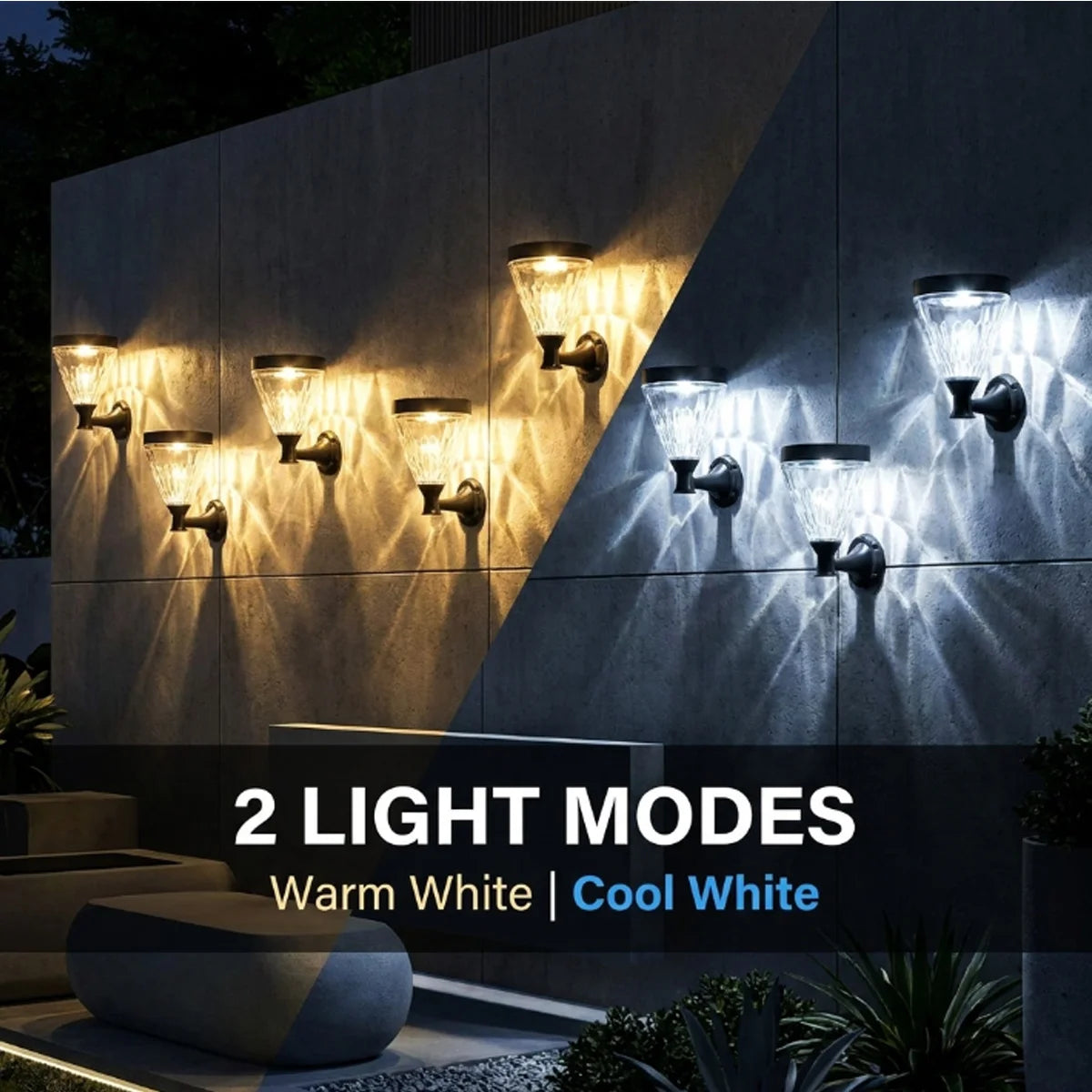 Hardoll Solar Decorative Wall Light – Outdoor Waterproof | Solar Light for Home & Garden Decoration India Warm & Cool White
