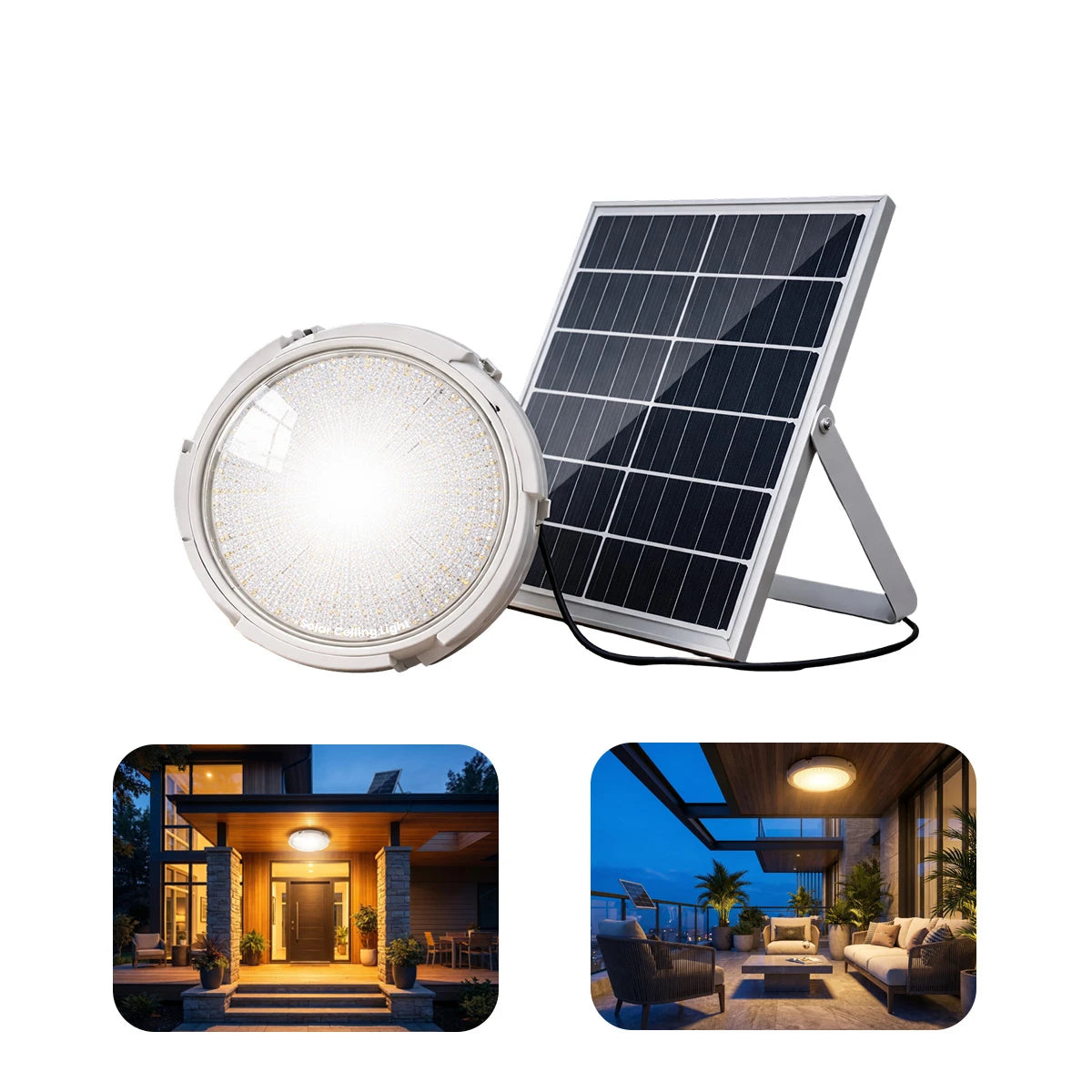 Hardoll 100W Solar Ceiling Light – Outdoor & Indoor LED Waterproof | Solar Light for Home & Garden India