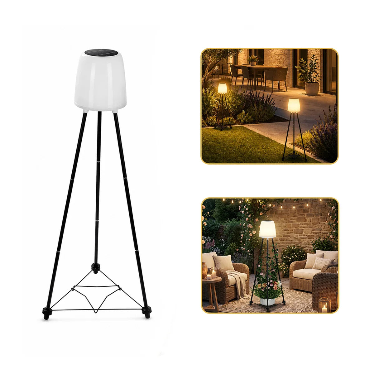 Hardoll 40 LED Solar Bollard Light – Waterproof Lantern with Plant Stand | Solar Light for Pathway, Patio & Garden India
