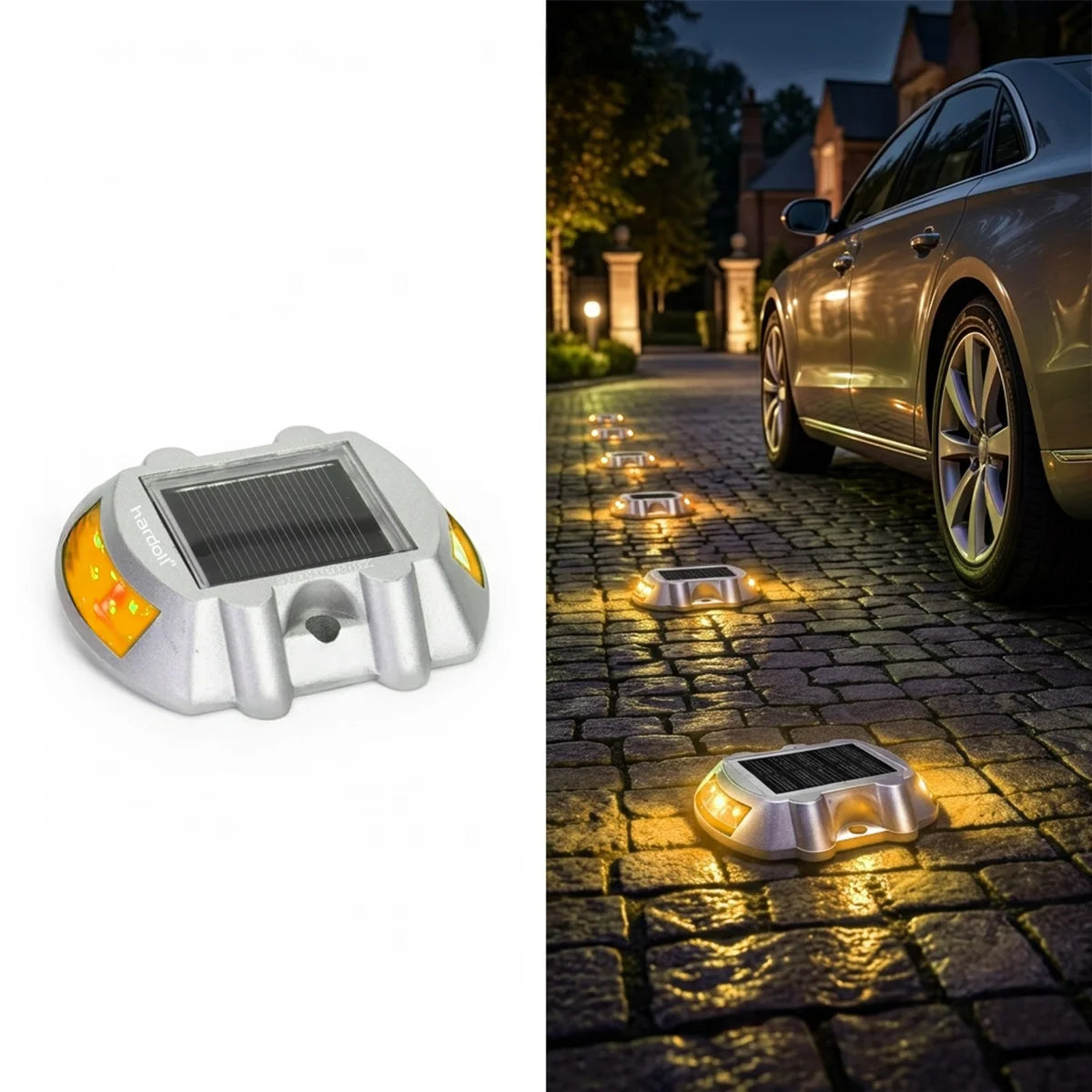 Hardoll Solar Dock & Step Light – 6 LED, Yellow Flashing, Waterproof | Solar Light for Home, Driveway & Garden India