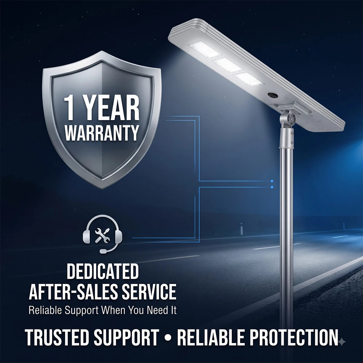 Hardoll 250W All-in-One Solar Street Light – Aluminium Body, Waterproof LED | Solar Light for Home & Garden India