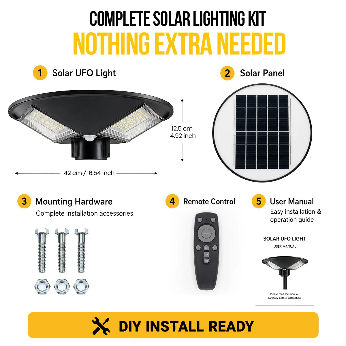 Hardoll 300W Solar UFO Garden Light – Waterproof LED | Solar Light for Home & Garden Outdoor India (Cool White)