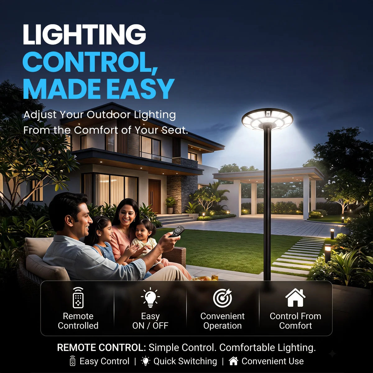 Hardoll 500W Solar UFO Light – Waterproof LED | Solar Light for Home & Garden Outdoor India (Cool White, Pole not Included)