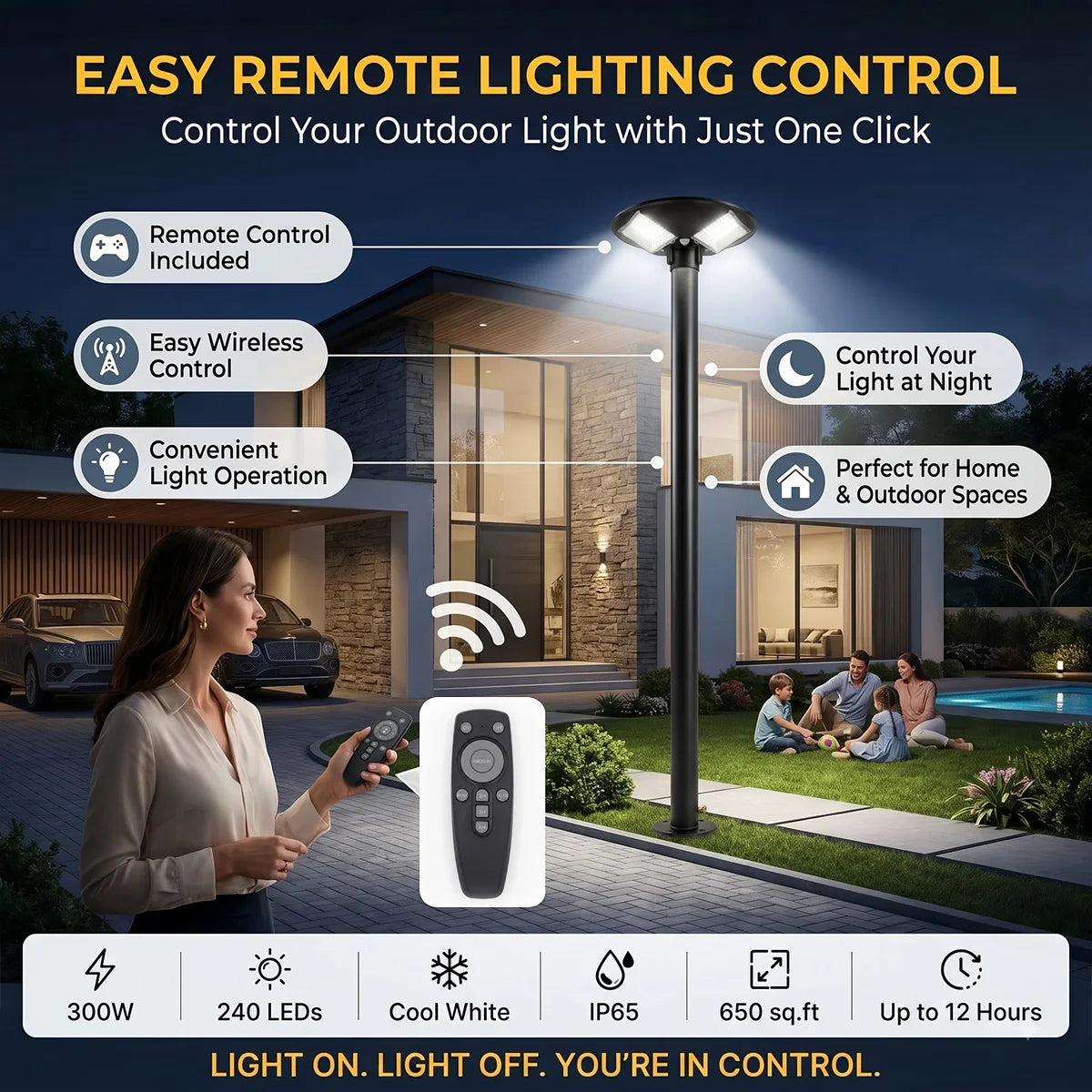 Hardoll 300W Solar UFO Garden Light – Waterproof LED | Solar Light for Home & Garden Outdoor India (Cool White)