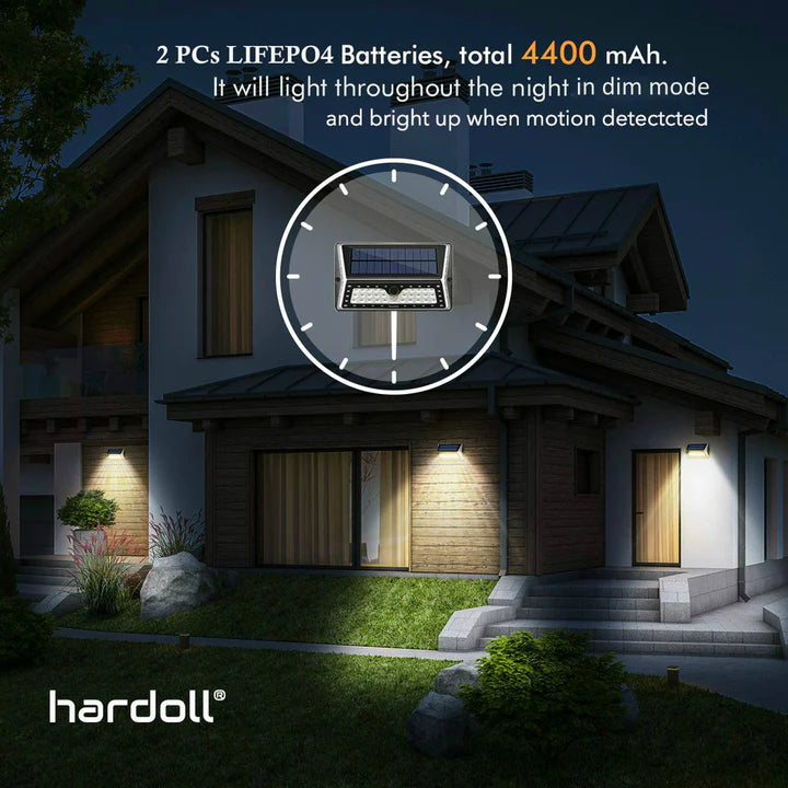 Hardoll Solar Lights for Garden 62 LED Outdoor Motion Sensor for Home Waterproof with Cool & Warm White (Refurbished)