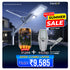 Solar street light with promotional text for a summer sale and combo offer.