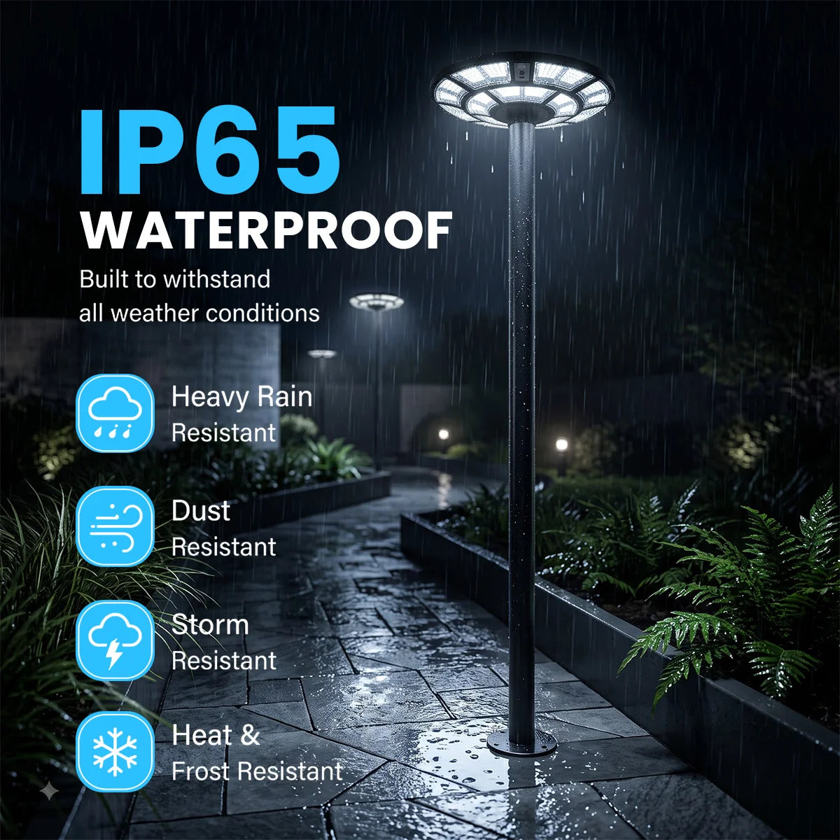 Hardoll 500W Solar UFO Light – Waterproof LED | Solar Light for Home & Garden Outdoor India (Cool White, Pole not Included)