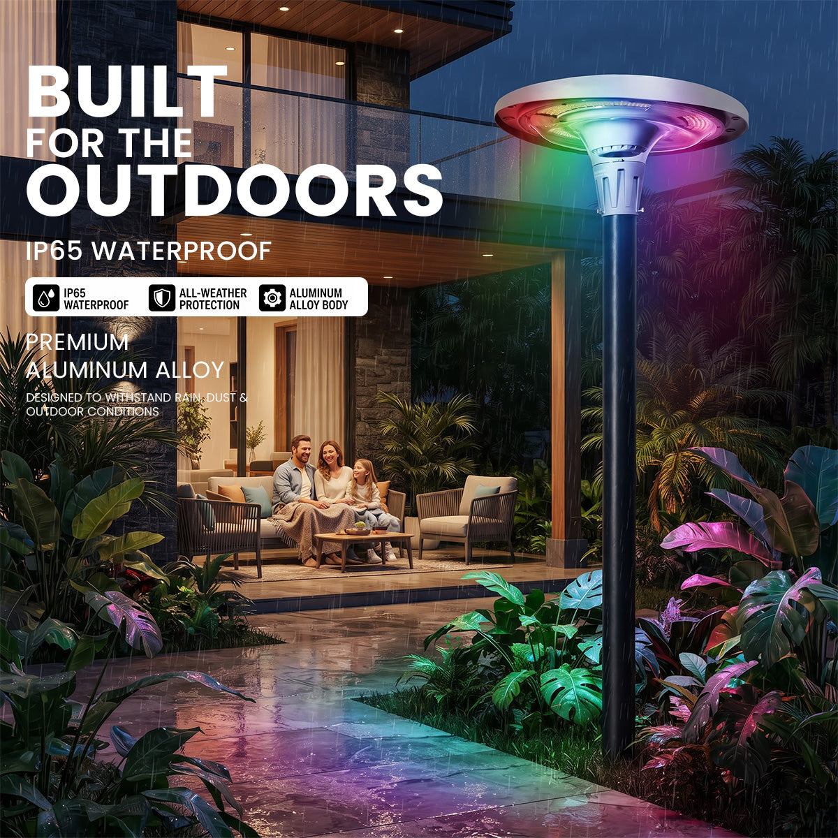 Hardoll 1200W Solar UFO Light – Waterproof LED | Solar Light for Home & Garden Outdoor India (Warm/Cool White+RGB)